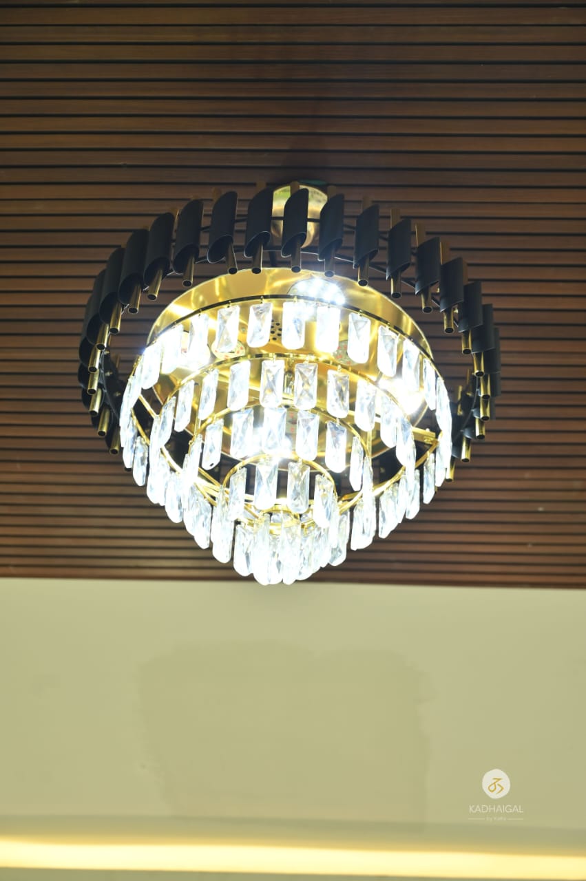 Crystal chandelier detail